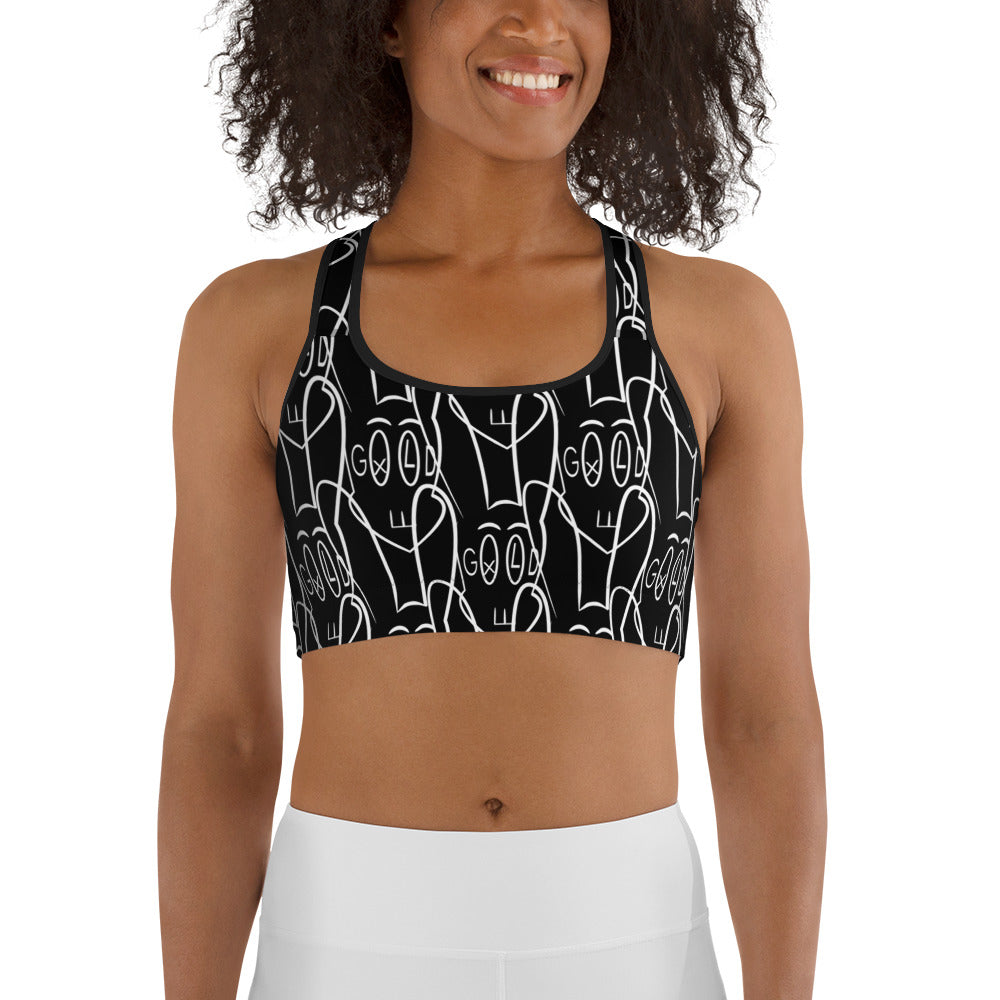 GXLD WHITE BUNNY Sports bra