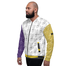 Load image into Gallery viewer, GXLD LUXURY FUSION Unisex Bomber Jacket - (PURPLE G100 &amp; BUNNIES)
