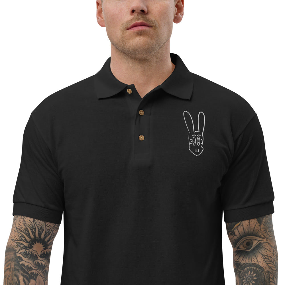 GXLD WHITE BUNNY Embroidered Polo Shirt